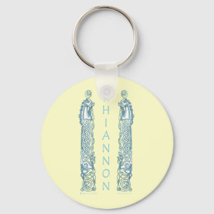 Rhiannon Celtic häst Keychain, vit Nyckelring