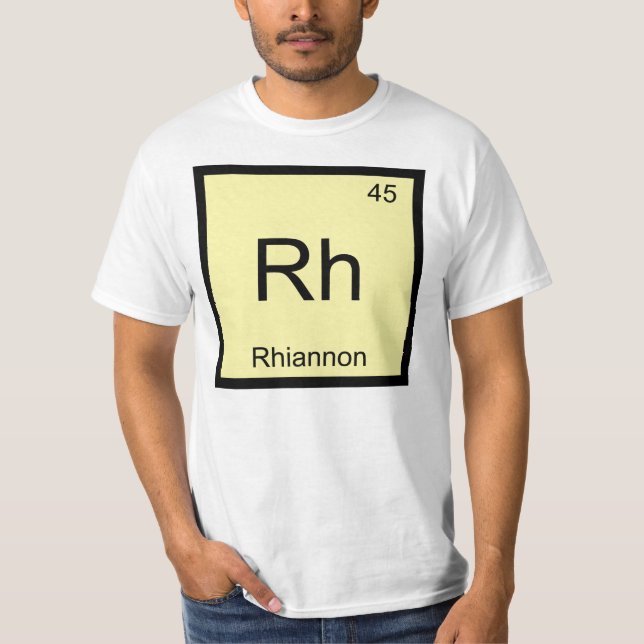 Rhiannon Namn Kemi Element Periodiska Systemet Tee Shirt (Framsida)