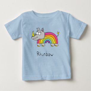 Rhinbow Rhino Rainbow Barn Baby T-Shirt