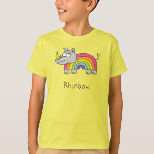Rhinbow Rhino Rainbow Barn Boy's T-Shirt Gult