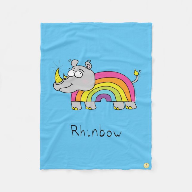 Rhinbow Rhino Rainbow Fleece Blanket (Framsidan)