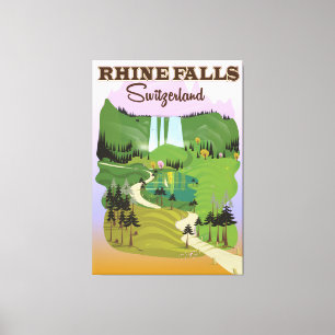 Rhine Falls Schweitz reser affischen Canvastryck