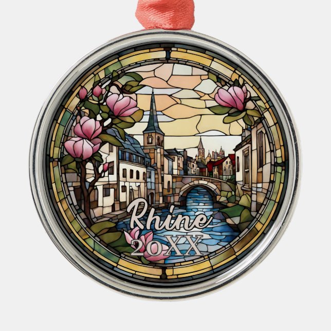 Rhine River Germany Julgransprydnad Metall (Framsidan)