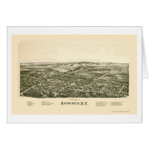 Rhinebeck panorama- karta för NY - 1890 Hälsningskort
