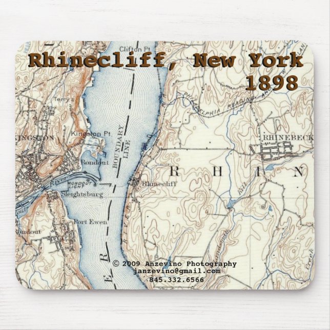 Rhinecliff historisk kartamousepad musmatta (Framsidan)