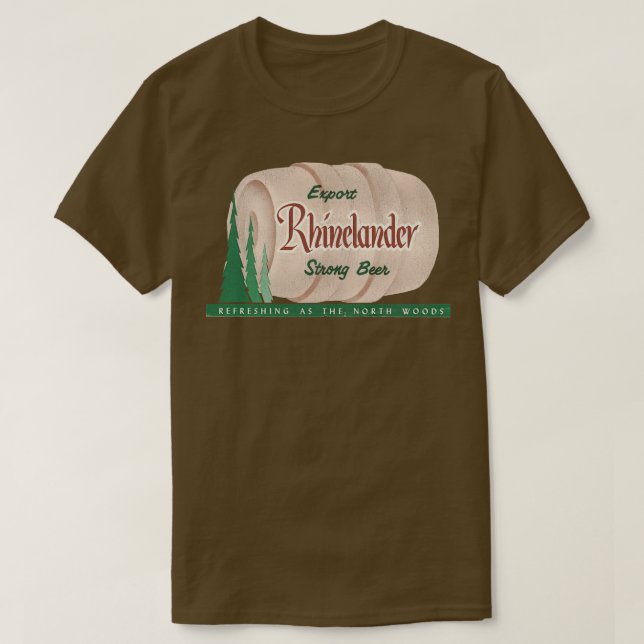 Rhinelander Beer Retro Defunct Wisconsin Brewerian T Shirt (Design framsida)