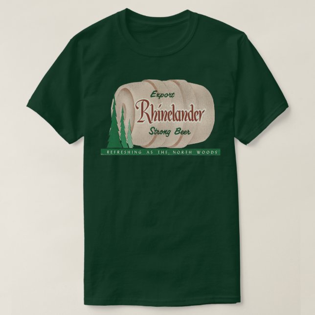 Rhinelander Beer Retro Defunct Wisconsin Brewerian T Shirt (Design framsida)