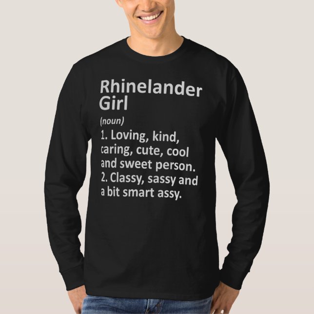 Rhinelander Girl Wi Wisconsin Funny City Root T Shirt (Framsida)