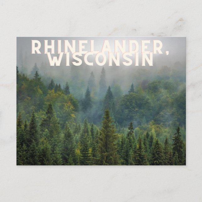 Rhinelander, Wisconsin Forest norr upp Vykort (Framsida)