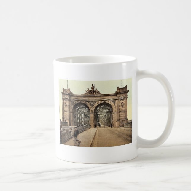 Rhinen överbryggar, Mannheim, Baden, den tysklanda Kaffemugg (Höger)