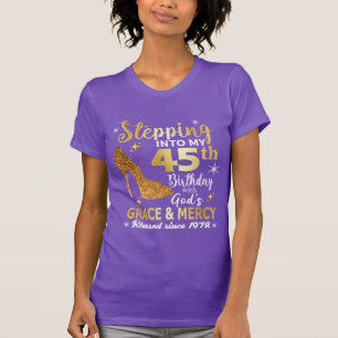 Rhinestone Birthday Shirt 45 år Ålderspest T