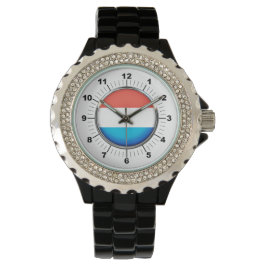 Rhinestone Black Watch i Luxemburg, Flagga Armbandsur