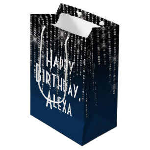 Rhinestone Bling Birthday och Namn Medium Gift Bag