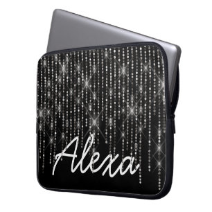 Rhinestone Bling med Namn Laptop Fodral