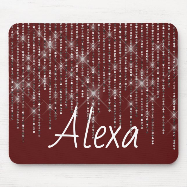 Rhinestone Bling med Namn Mouse Pad Musmatta (Framsidan)