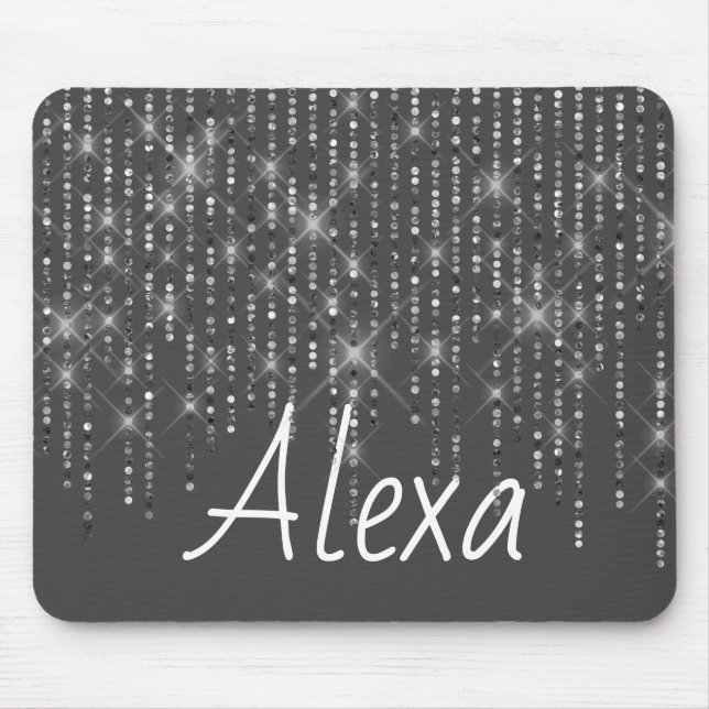 Rhinestone Bling med Namn Mouse Pad Musmatta (Framsidan)