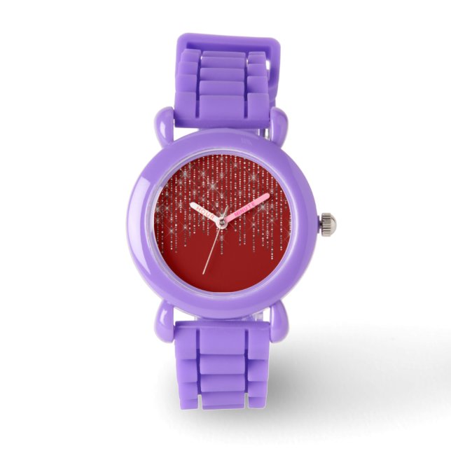 Rhinestone Bling på Red Armbandsur (Framsida)