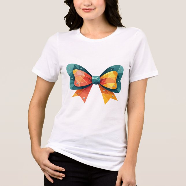 Rhinestone Bow Tie T-Shirt - Sparkling Hotfix Desi (Framsida)