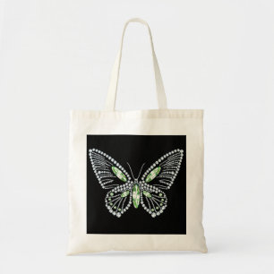 Rhinestone Butterfly Tote Bag Diamonds design Tygkasse