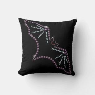 Rhinestone Crystal Jewel Fladdermus Pillow Design Kudde