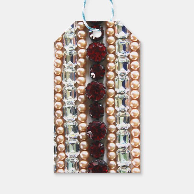 Rhinestone, diamanter, smycken, pärlor presentetikett (Framsidan)