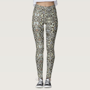 Rhinestone Diamond Bling Spegel Mönster Leggings