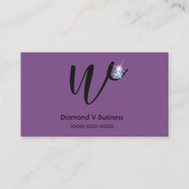 Rhinestone Diamond Logotyp Inledande V-Affärskort Visitkort