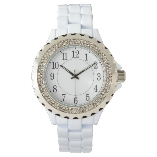 Rhinestone Enamel Watch for Women Armbandsur (Framsida)