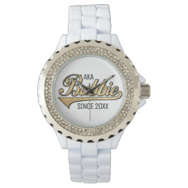 Rhinestone Enamel Watch Grandmamma/Bubbie Armbandsur