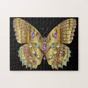 Rhinestone Golden Butterfly Pussel