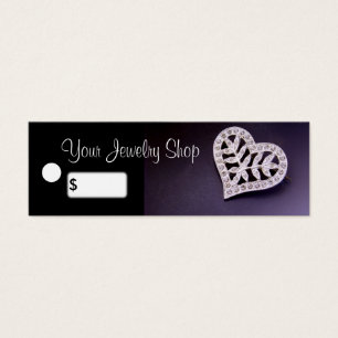 Rhinestone Heart Jewelry Prisa Märkre Litet Visitkort