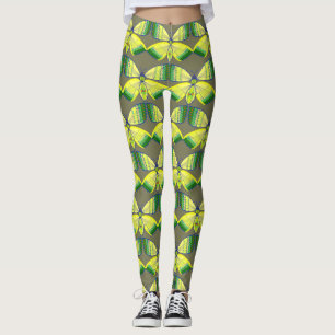 rhinestone-inspirerad geometrisk fjäril leggings