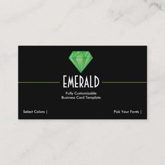 Rhinestone Jewel - Rhinestone Emerald Logotyp Busi Visitkort (Framsida)