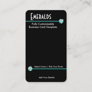 Rhinestone Jewelry - Rhinestone Emerald Logotyp Visitkort