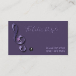Rhinestone Music Note Lila Logotyp Affärskort Visitkort