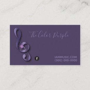 Rhinestone Music Note Lila Logotyp Affärskort Visitkort