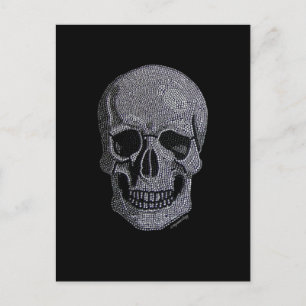 Rhinestone Skull Vykort