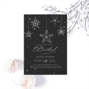 Rhinestone Snöflingor Black White Möhippa Inbjudningar