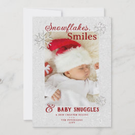 Rhinestone Snöflingor Helgdagar Baby Julkort