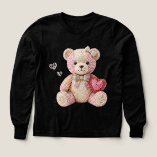 Rhinestone Valentine Bear  T Shirt