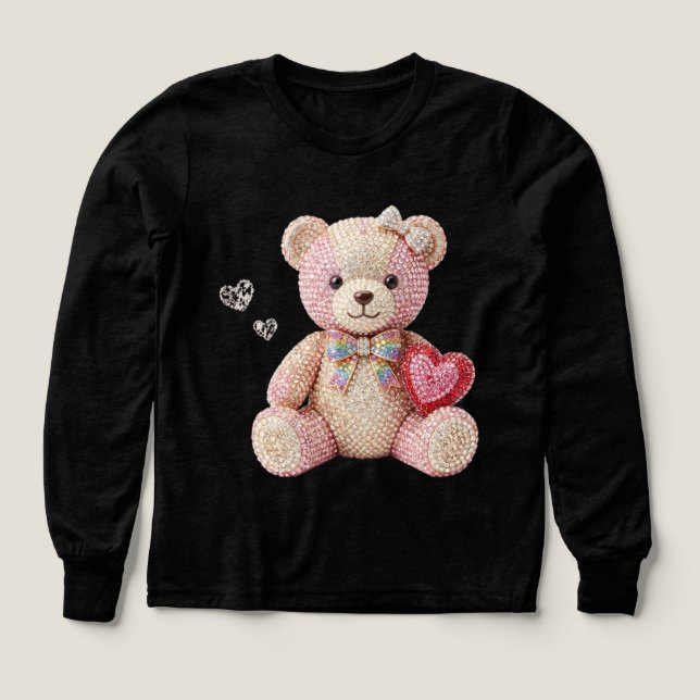 Rhinestone Valentine Björn  T Shirt (Design framsida)