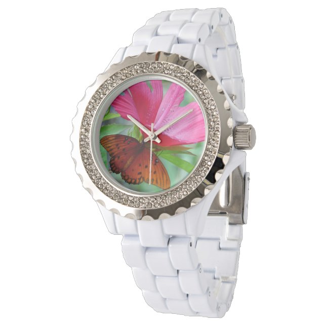 Rhinestone Watch for Butterfly and Flower Armbandsur (Vinklad)