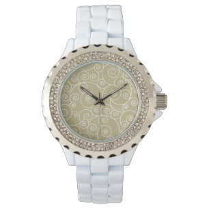 Rhinestone White Enamel - Sea Vågar Armbandsur
