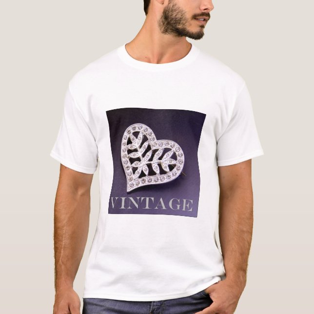 Rhinestonehjärtaskjorta Tee Shirt (Framsida)