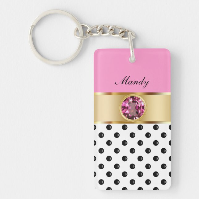 RhinestoneMonogram Keychains Nyckelring (Framsidan)