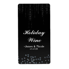 Rhinestones Glitter Bling Diamant Party Vinsetiket Fraktsedel