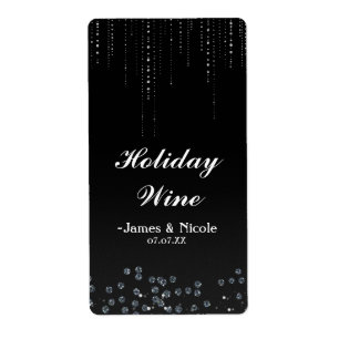 Rhinestones Glitter Bling Diamond Party Vin Etiket Fraktsedel