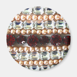 Rhinestones och pärlor - vintage smycken magnet