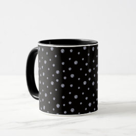 Rhinestones på svart mugg