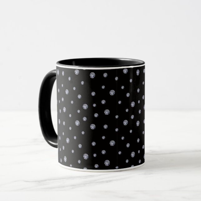 Rhinestones på svart mugg (Framsida vänster)